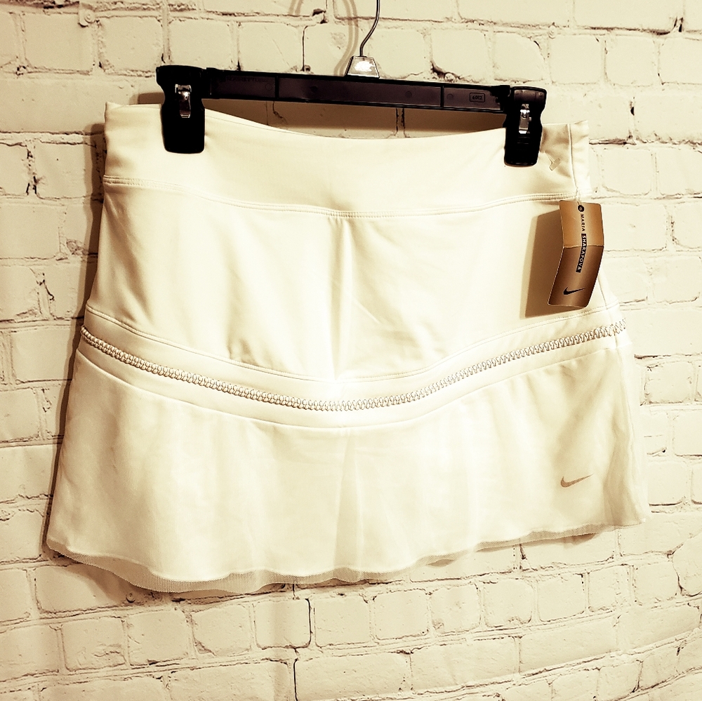 NWT WHITE/CREAM NIKE TENNIS DRI-FIT SKIRT/SKORT